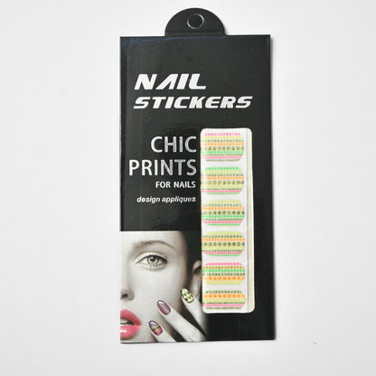 Chic Prints Women's Nail Stickers - Pack Of 12 Health & Beauty SRL D12 