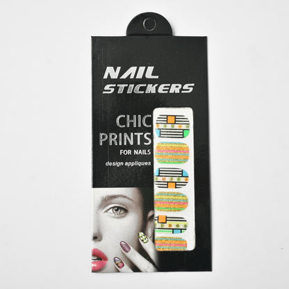 Chic Prints Women's Nail Stickers - Pack Of 12 Health & Beauty SRL D8 