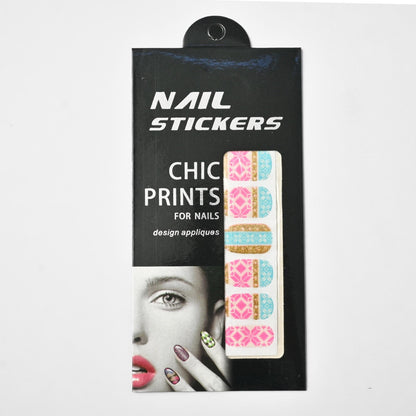Chic Prints Women's Nail Stickers - Pack Of 12 Health & Beauty SRL D6 