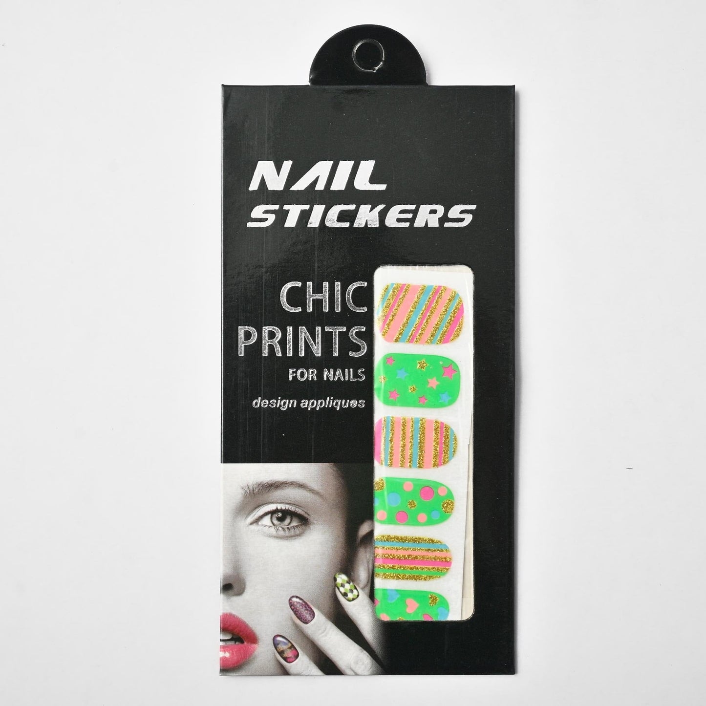 Chic Prints Women's Nail Stickers - Pack Of 12 Health & Beauty SRL D4 