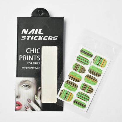 Chic Prints Women's Nail Stickers - Pack Of 12 Health & Beauty SRL D1 