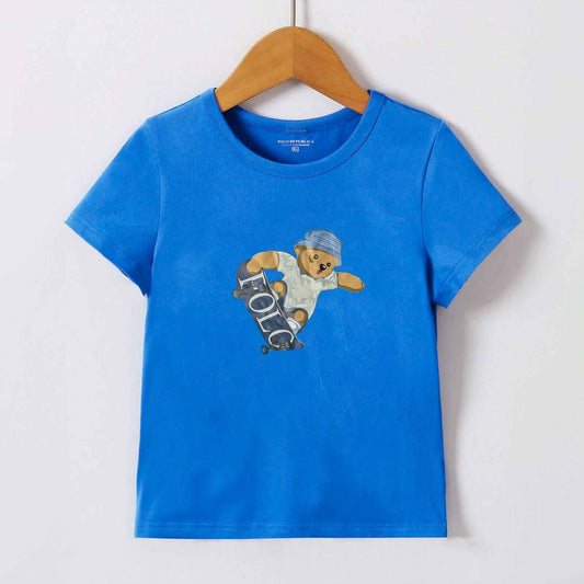 Polo Repbulica Boy's Polo Bear Printed Tee Shirt Boy's Tee Shirt Polo Republica Sky Blue 3-4 Years 