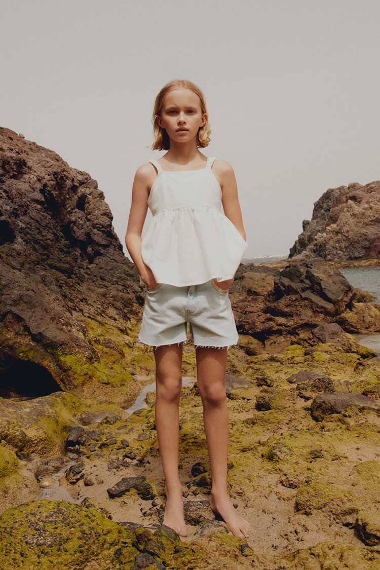 MNG Girl's Raw Bottom Denim Shorts