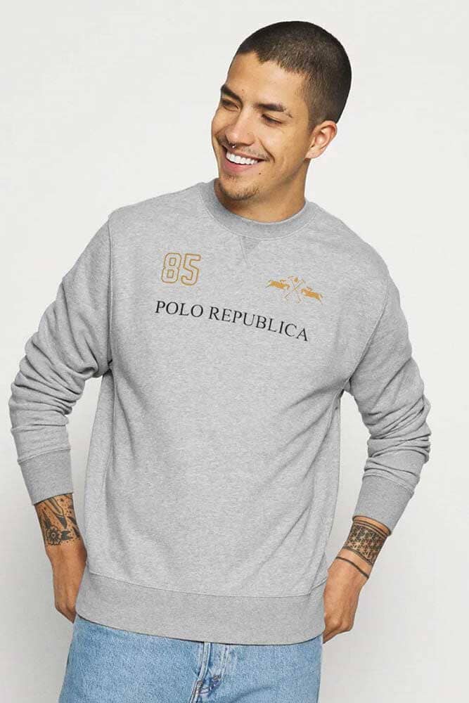 Polo Republica Men's Double Pony 85 Printed Fleece Sweat Shirt