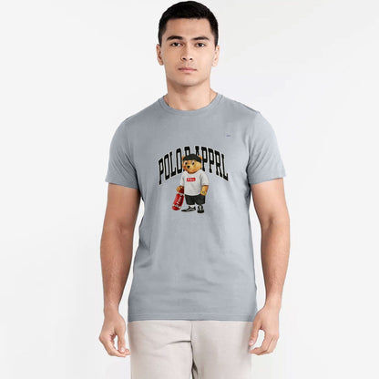 Polo Republica Men's Bear Printed Crew Neck Tee Shirt Men's Tee Shirt Polo Republica Grey S 