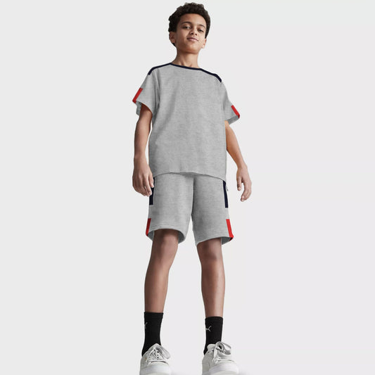 Kid's Liege Contrast Panel Style Soccer Suit Boy's Suit Set Minhas Garments Grey 1 Years 