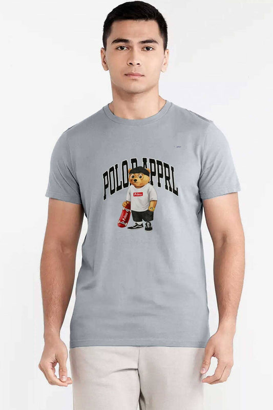 Polo Republica Men's Bear Printed Crew Neck Tee Shirt