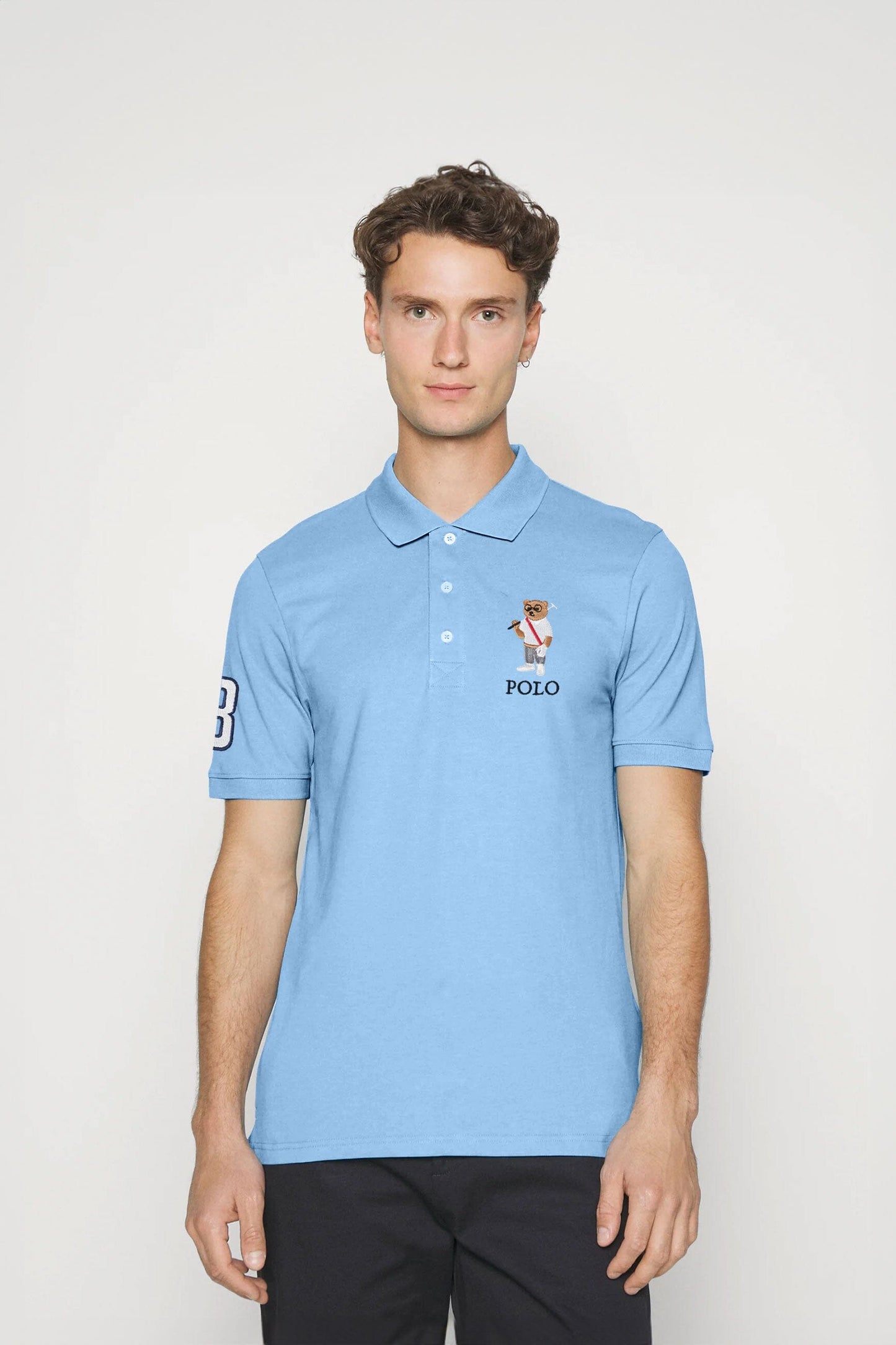 Polo Republica Men's Bear & 8 Polo Embroidered Short Sleeve Polo Shirt Minor Fault Polo Republica 