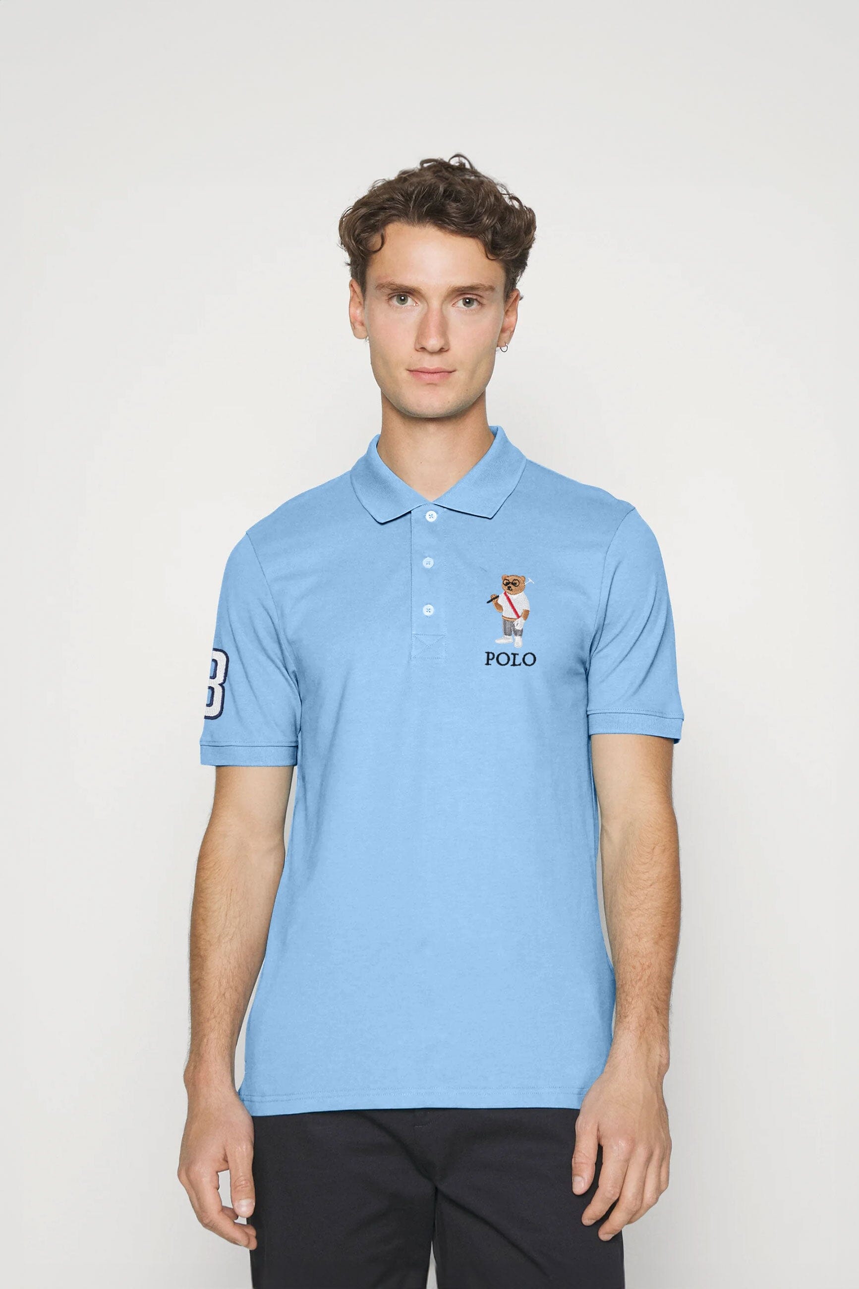 Polo Republica Men's Bear & 8 Polo Embroidered Short Sleeve Polo Shirt Minor Fault Polo Republica 