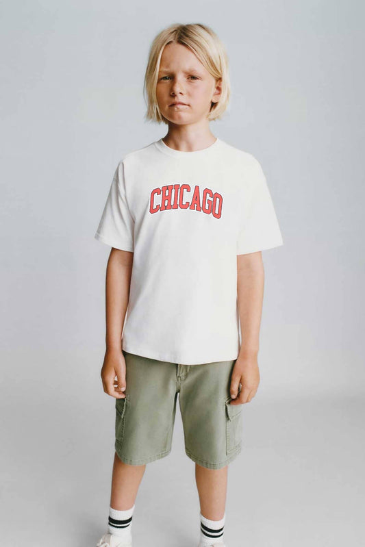 Polo Repbulica Boy's Chicago Printed Tee Shirt Boy's Tee Shirt Polo Republica White 3-4 Years 
