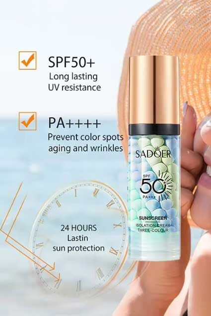 Sadoer SPF 50+ PA+++ Three Color Sunscreen Isolation Cream