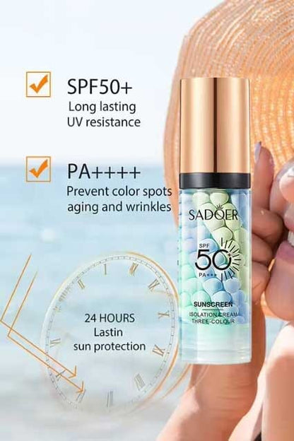 Sadoer SPF 50+ PA+++ Three Color Sunscreen Isolation Cream
