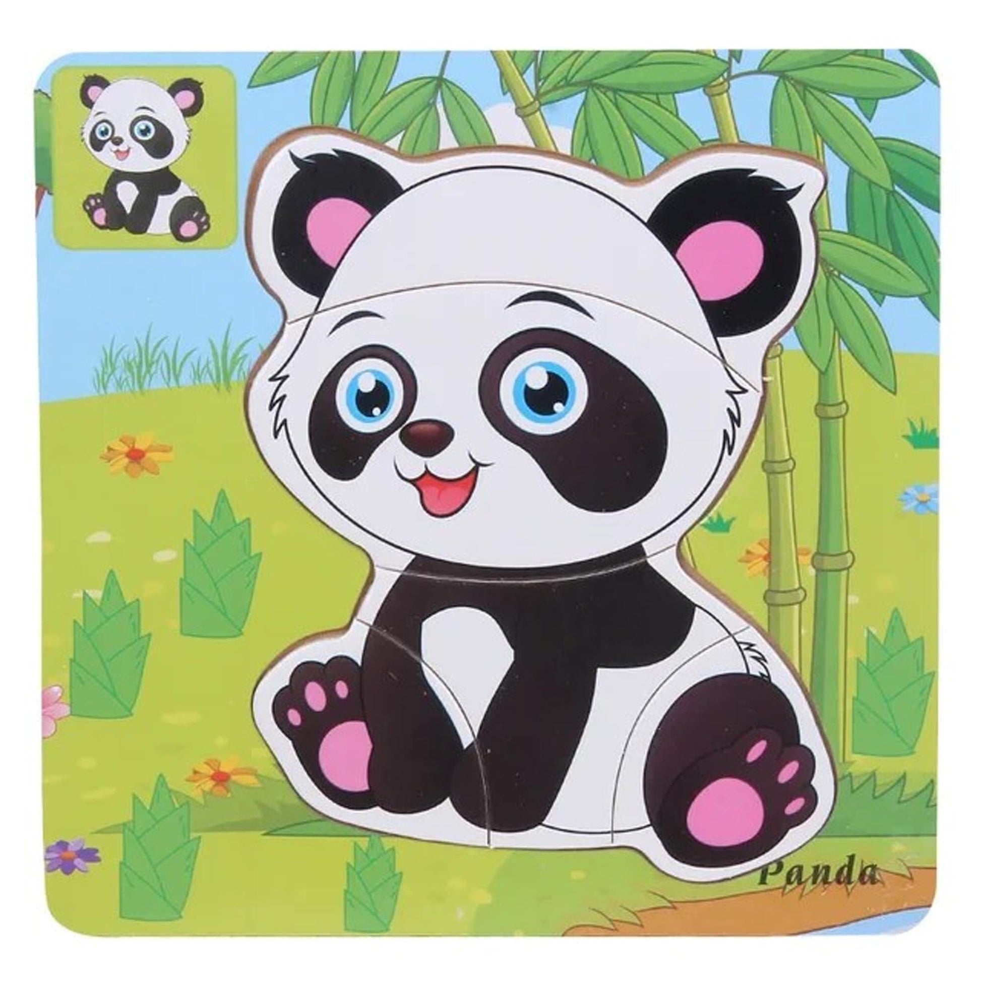 Kid's Multi Purpose Wooden Puzzle Board Toy Toy SRL Panda 