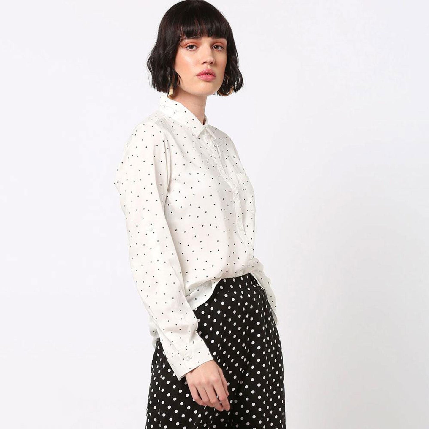 HM Women’s Polka Dots Printed Casual Shirt