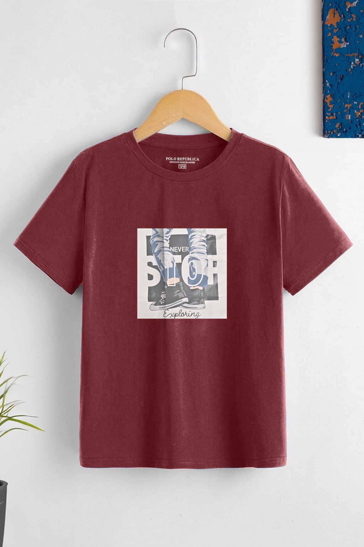 Polo Republica Boy's Never Stop Printed Tee Shirt Boy's Tee Shirt Polo Republica 