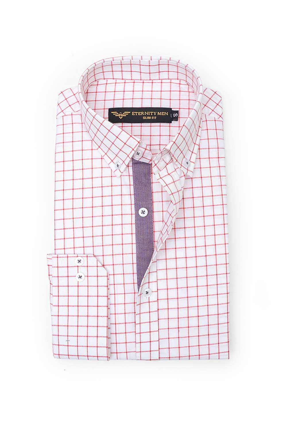 Eternity Men's Slim Fit Graph Check Casual Shirt