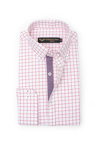 Eternity Men's Slim Fit Graph Check Casual Shirt