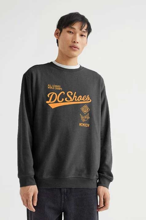 DC Men's All Leagues World Champs Printed Crew Neck Fleece Sweat Shirt