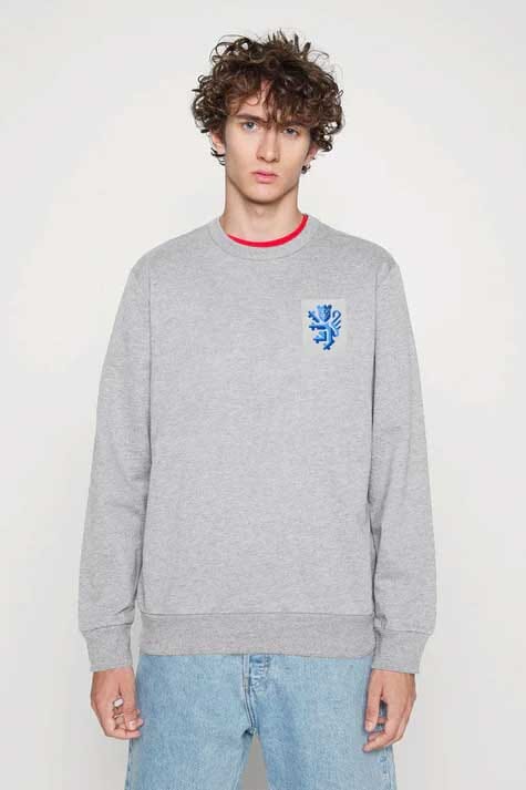 Polo Republica Men's Lion Crest Printed Fleece Sweat Shirt