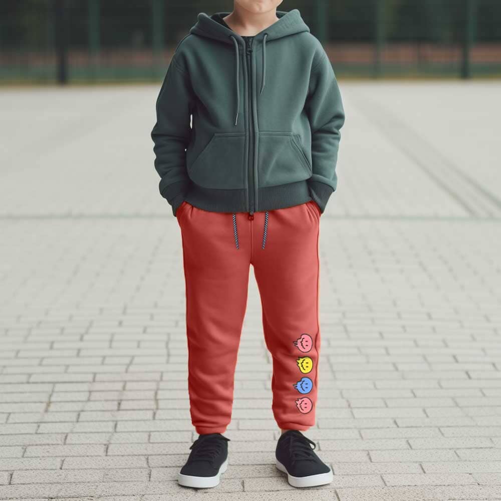 Max 21 Kid's Printed Design Fleece Trousers Boy's Trousers SZK Tea Pink 3-4 Years 
