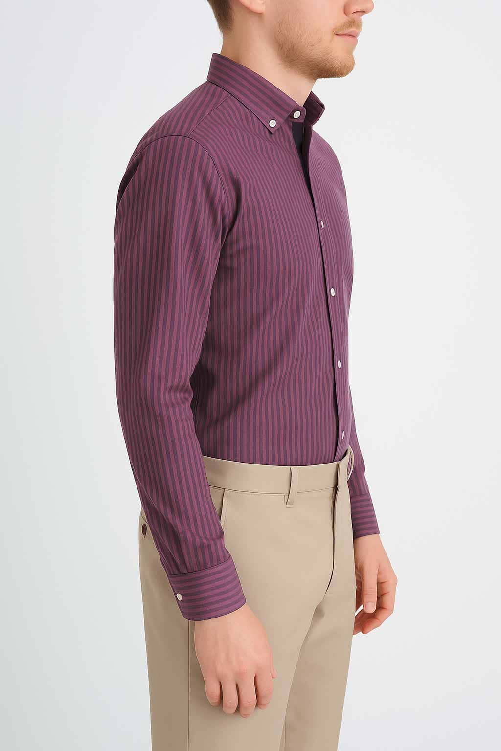 Eternity Men's Slim Fit Striped Casual Shirt