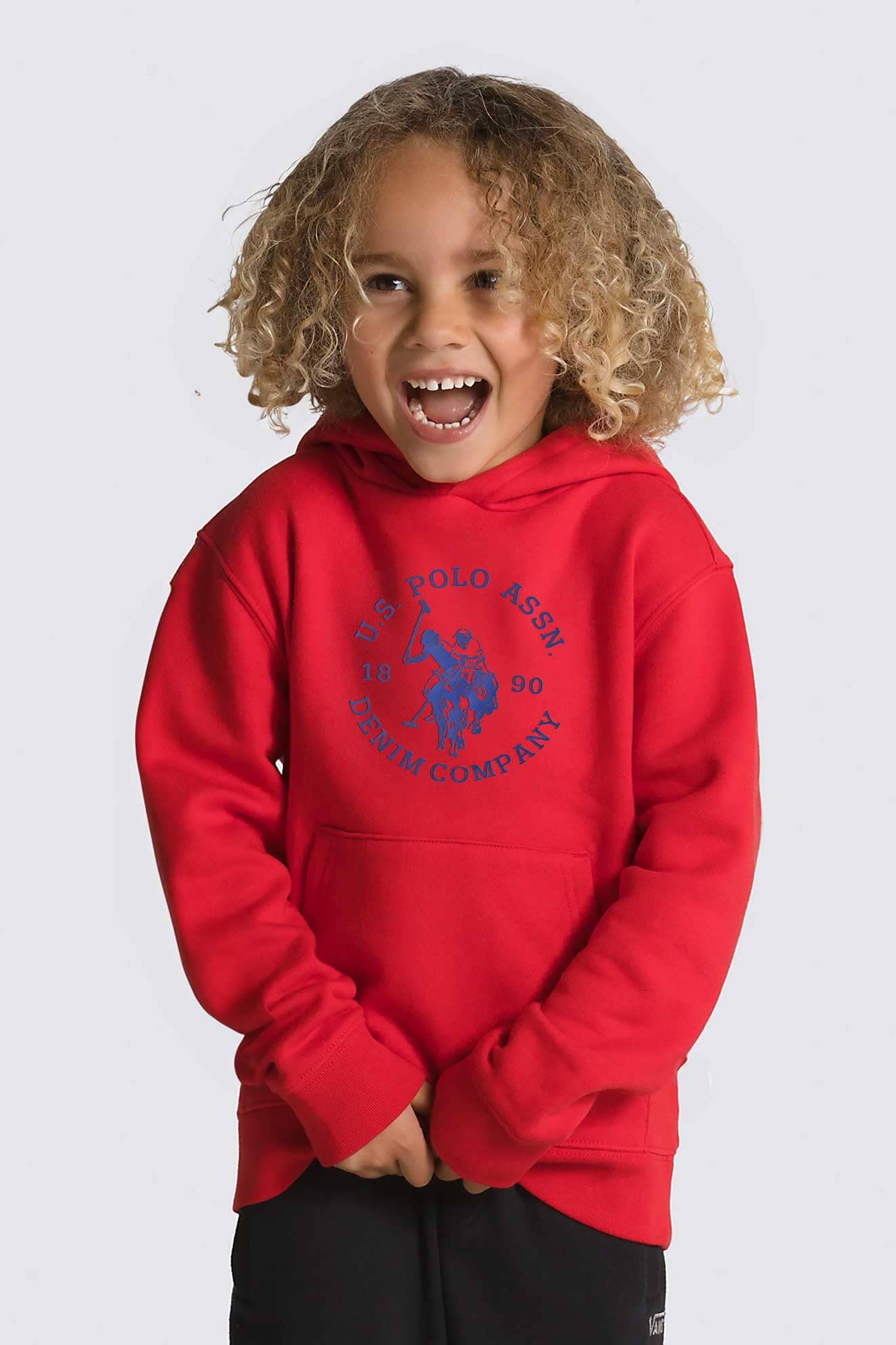 USPA Kid's Logo Printed Long Sleeve Pullover Fleece Hoodie Kid's Pullover Hoodie Fiza 