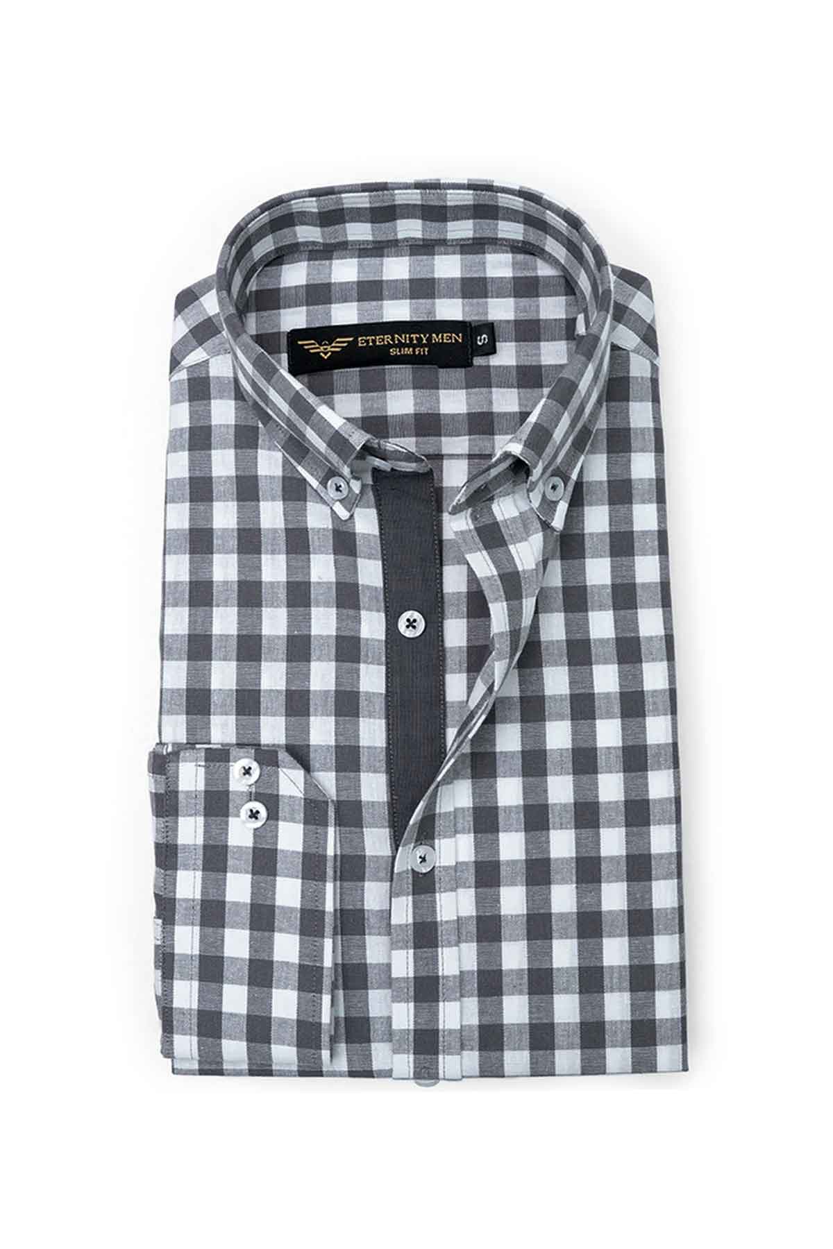 Eternity Men's Slim Fit Shepherd Check Casual Shirt