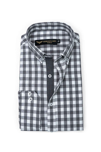 Eternity Men's Slim Fit Shepherd Check Casual Shirt