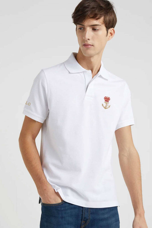 Polo Republica Men's Crown & Anchor Embroidered Short Sleeve Polo Shirt