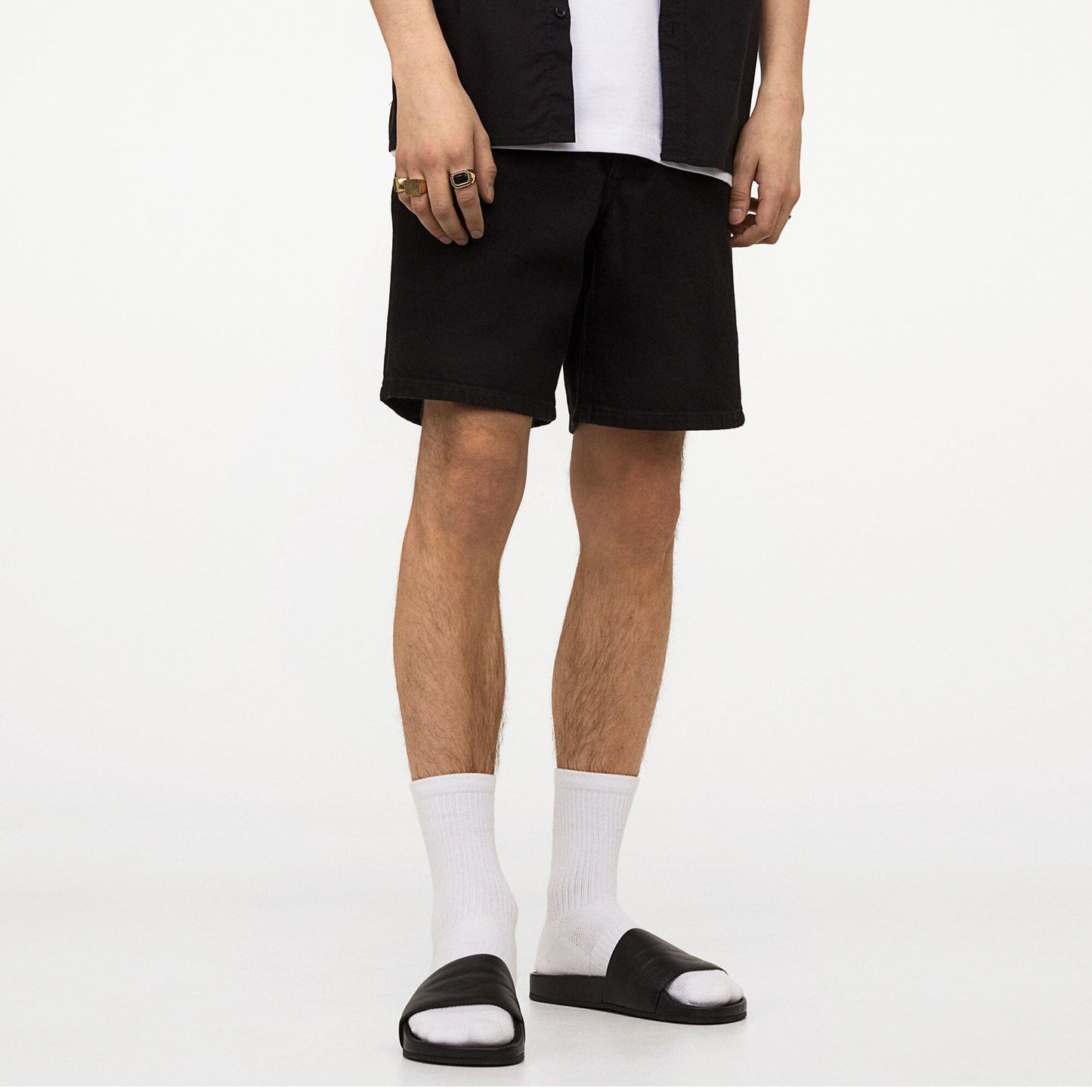 Anko Men's Slim Denim Shorts Men's Shorts Ril SMC Charcoal 26 18