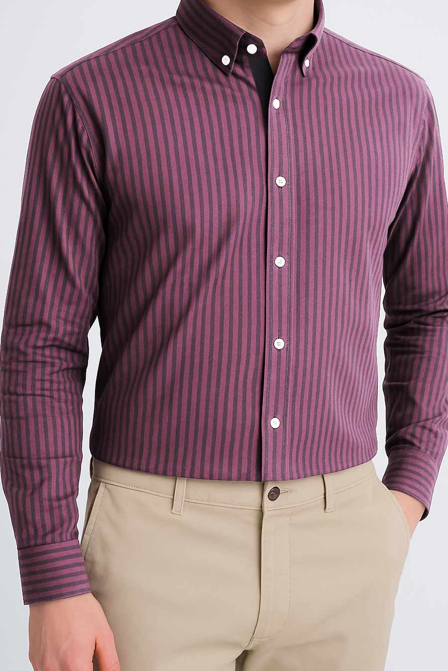 Eternity Men's Slim Fit Striped Casual Shirt