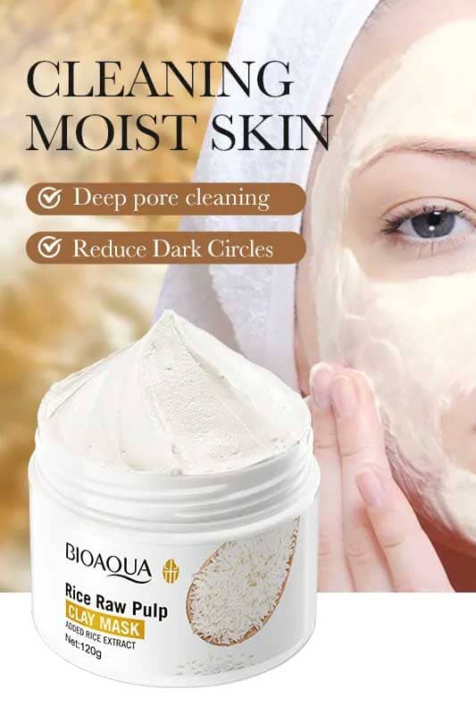 Bioaqua Rice Raw Pulp Clay Mask - 50g