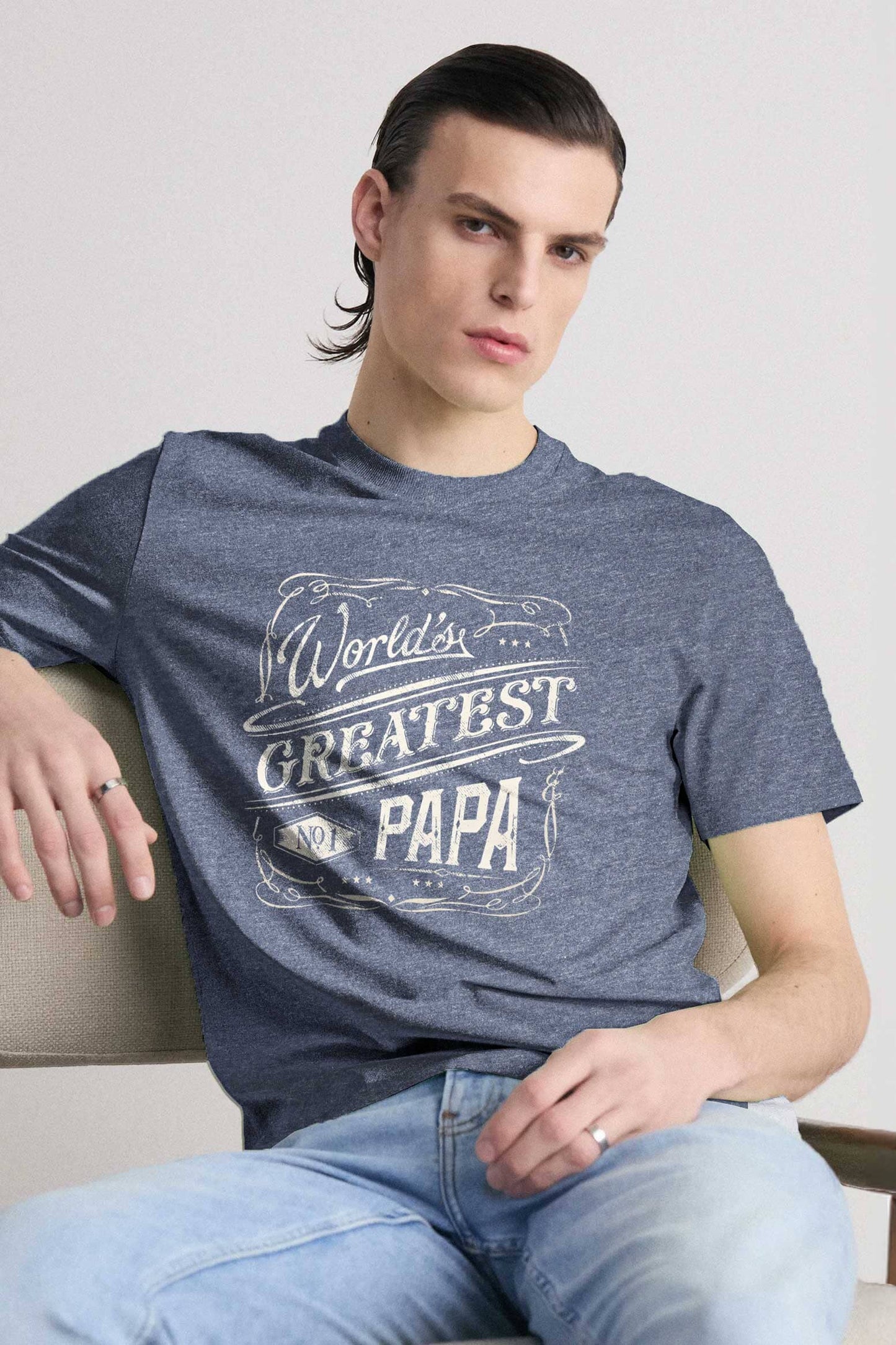 Celebrate Men's World Greatest Papa Printed Style Tee Shirt Men's Tee Shirt HAS Apparel 