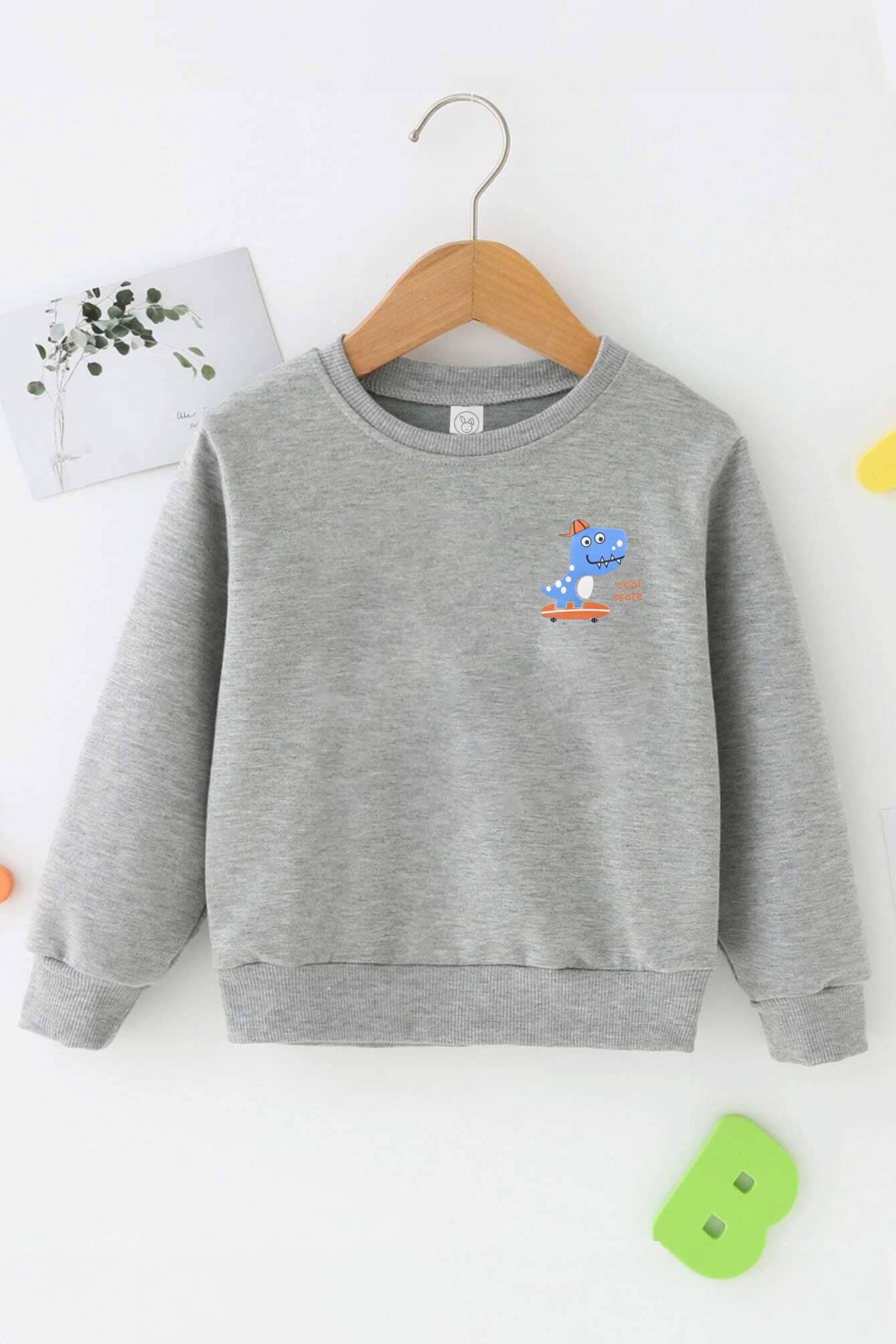 Rabbit Kid's Cool Skate Printed Fleece Sweat Shirt Kid's Sweat Shirt SNR 
