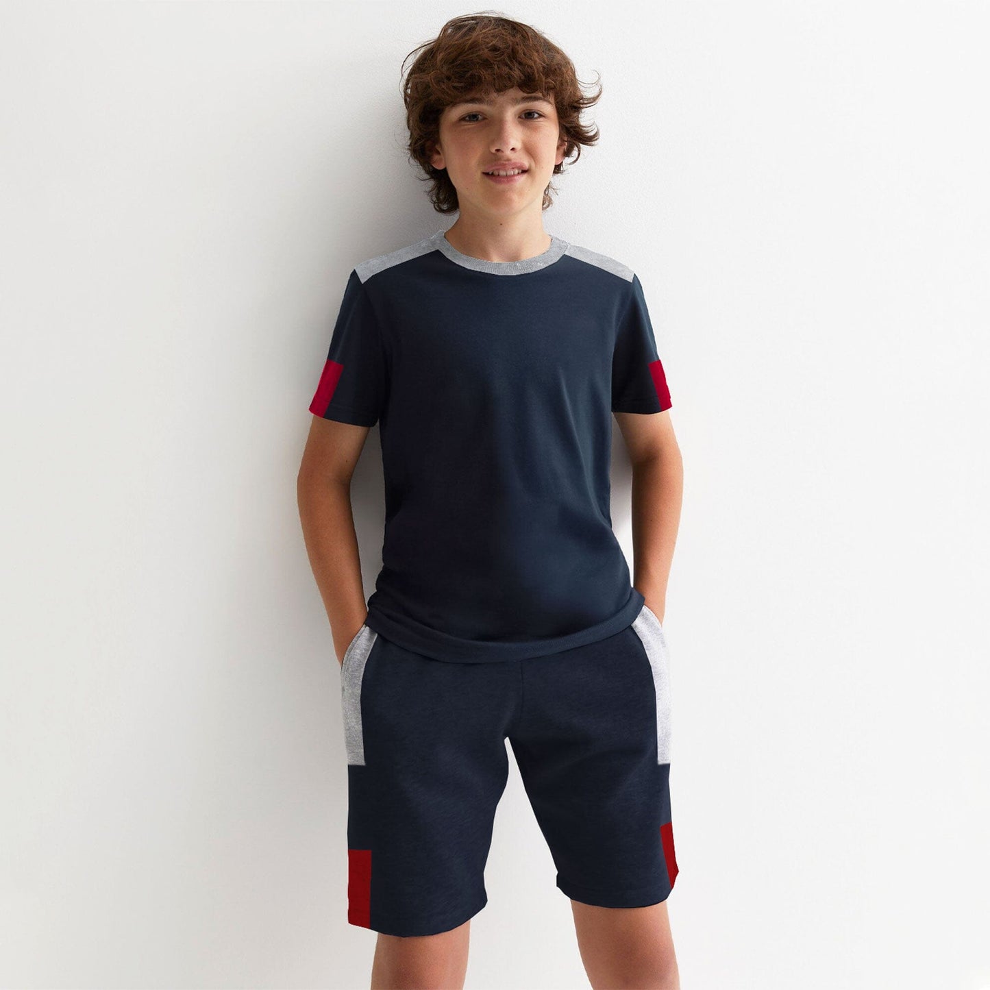 Kid's Liege Contrast Panel Style Soccer Suit Boy's Suit Set Minhas Garments Navy 1 Years 