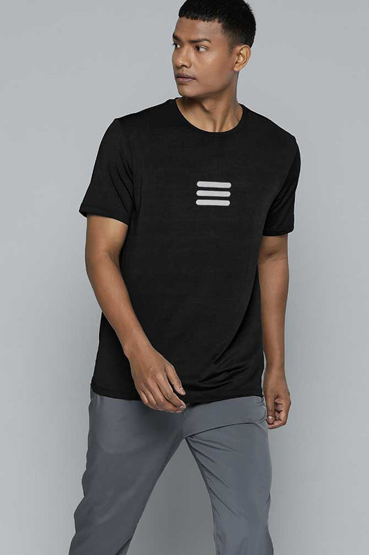 Men's Reflective Stripes Design Activewear Crew Neck Minor Fault Tee Shirt