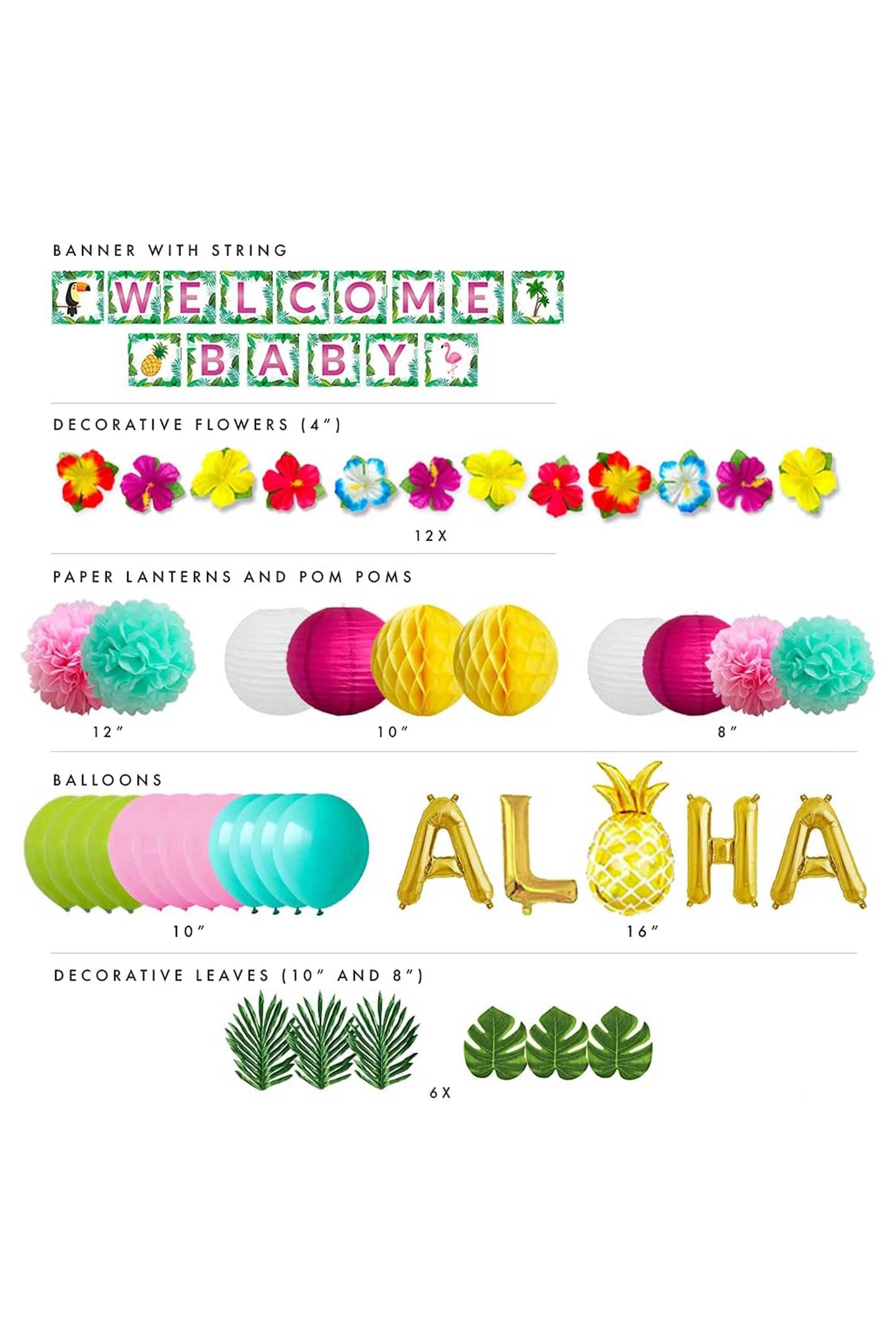 Sweet Tropical Baby Shower Decoration Theme