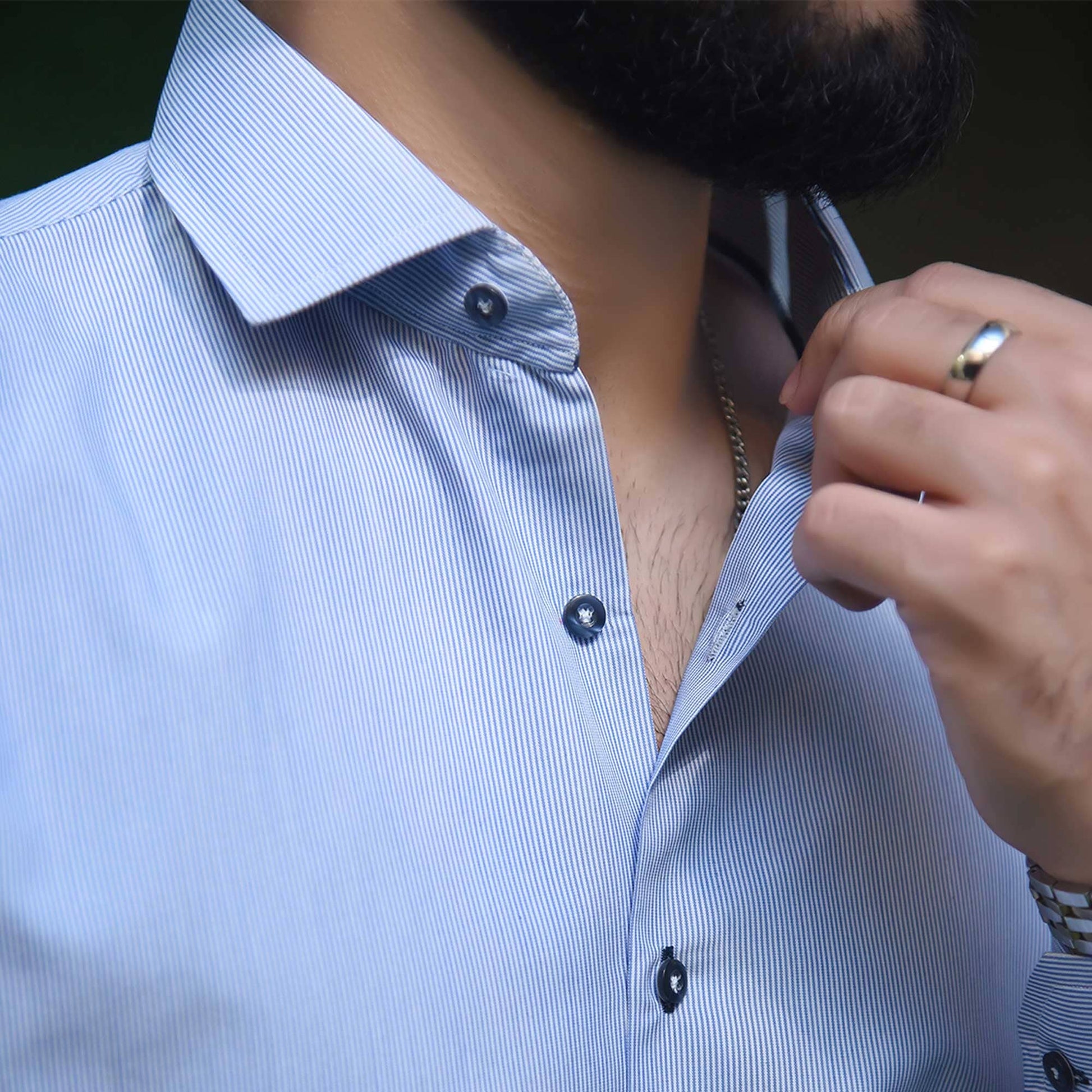Cress Men's Sheffield Narrow Lining Style Regular Fit Casual Shirt