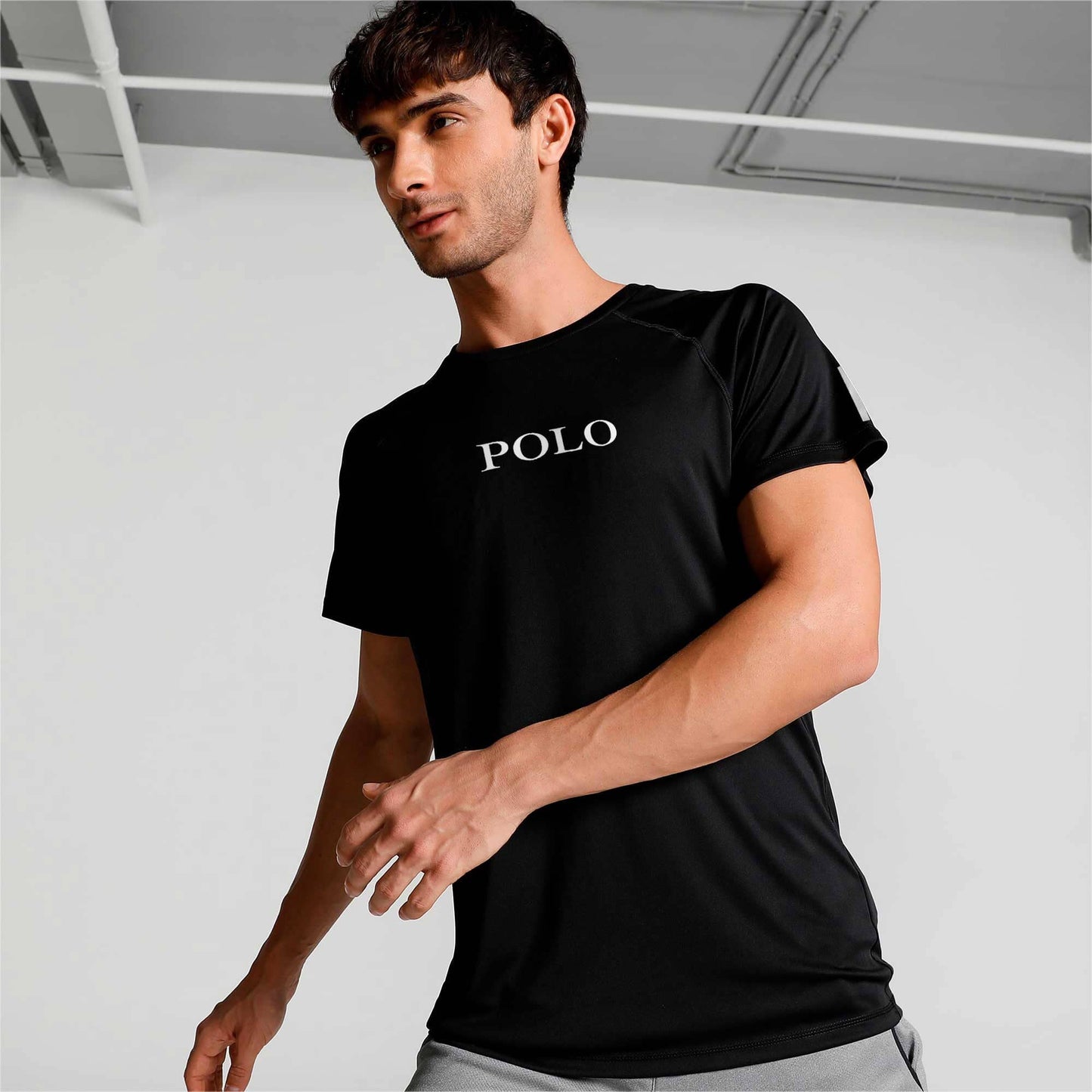 Polo Republica Men's Polo Athletic & Single Stripes Printed Raglan Activewear Tee Shirt Men's Tee Shirt Polo Republica Black S 