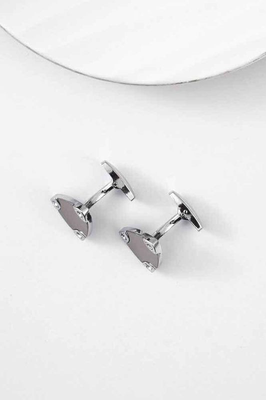 Men's Tri Stone Design Fancy Cufflinks Set