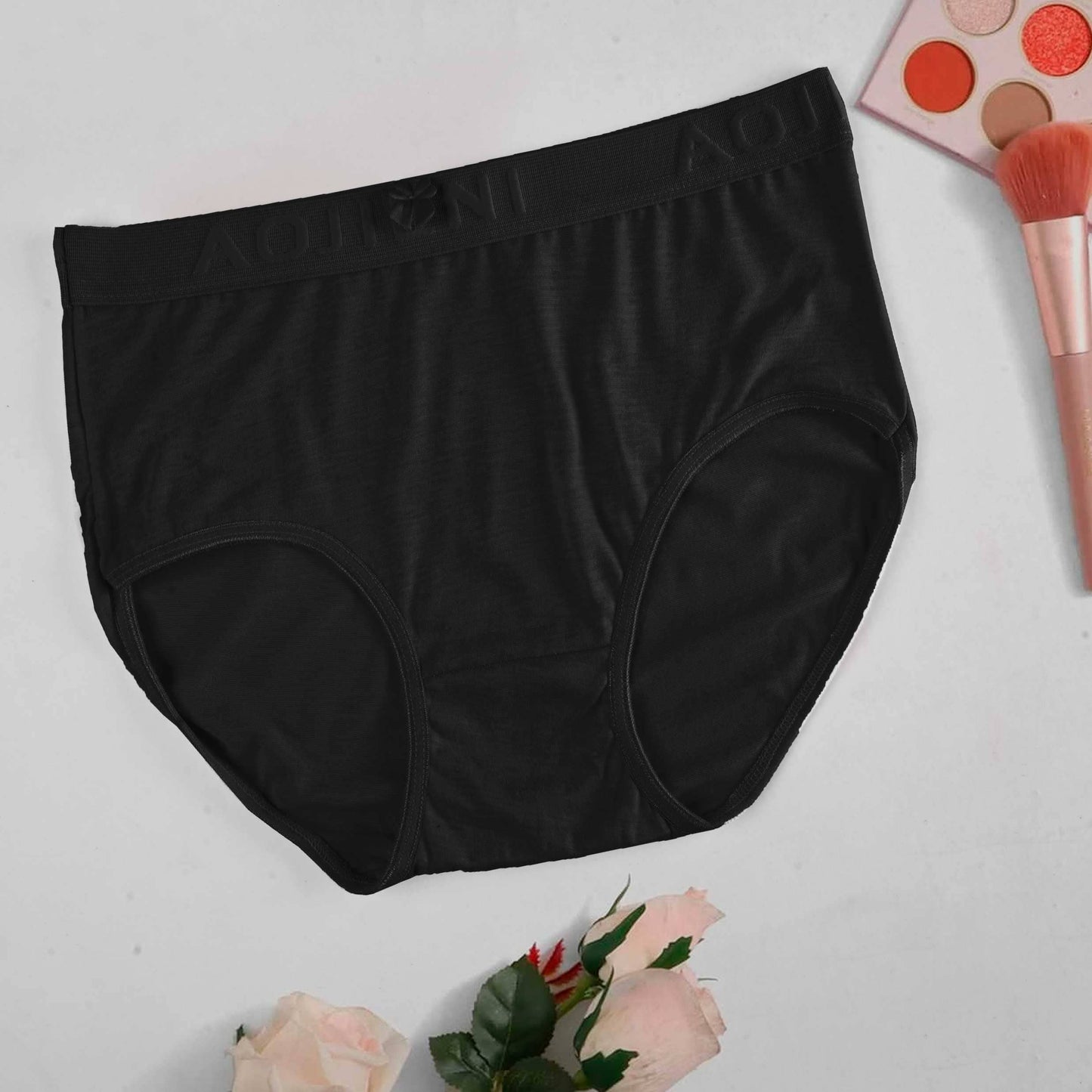 Aojieni Women's Classic Underwear Women's Lingerie RAM Black M 