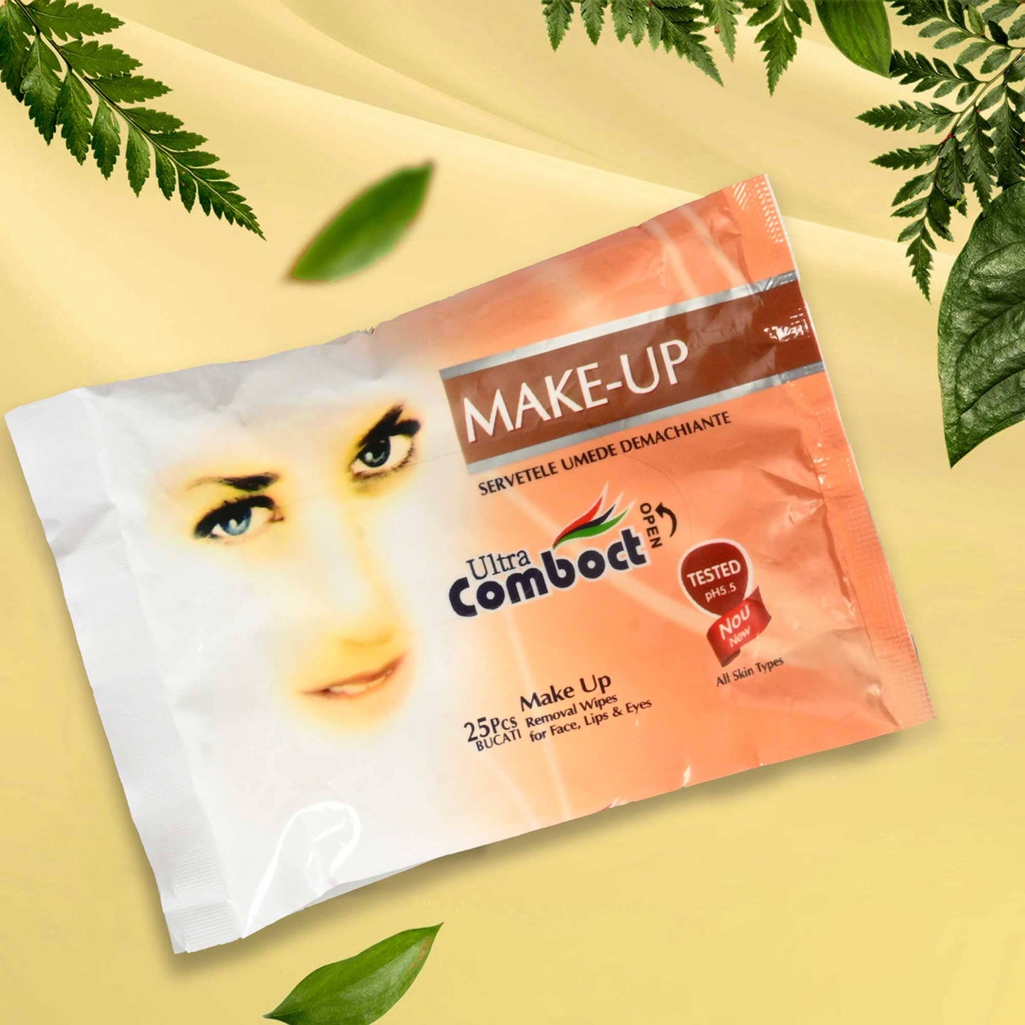 Ultra Comboct Makeup Removal Wipes Health & Beauty SRL Peach 