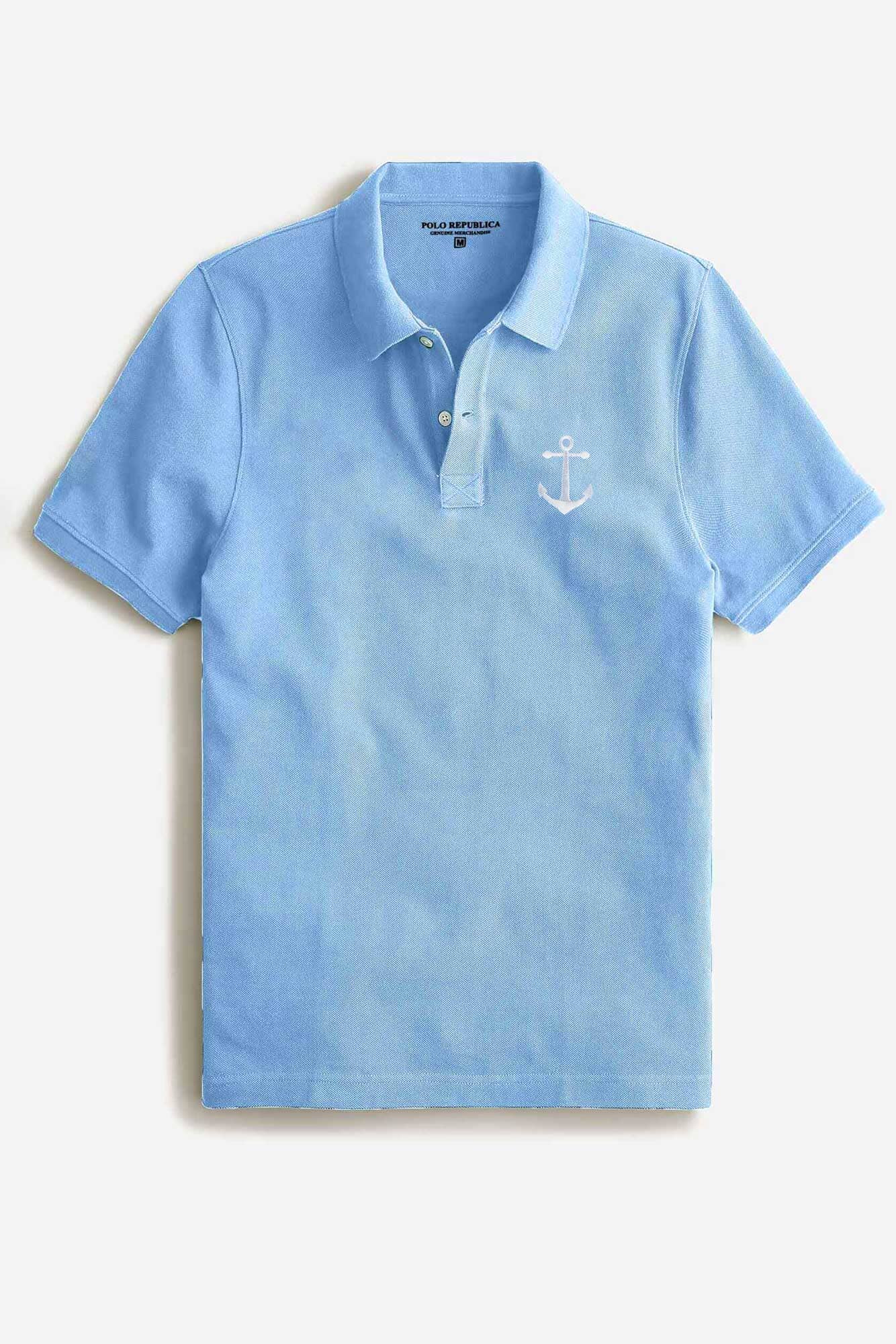 Polo Republica Men's Anchor Embroidered Short Sleeve Polo Shirt Men's Polo Shirt Polo Republica 