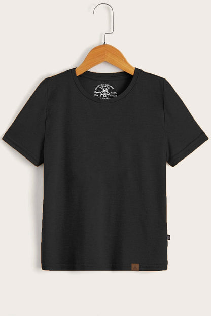 RR Comfort Kid's Solid Design Short Sleeve Tee Shirt Boy's Tee Shirt Usman Traders Black 2-3 Years 