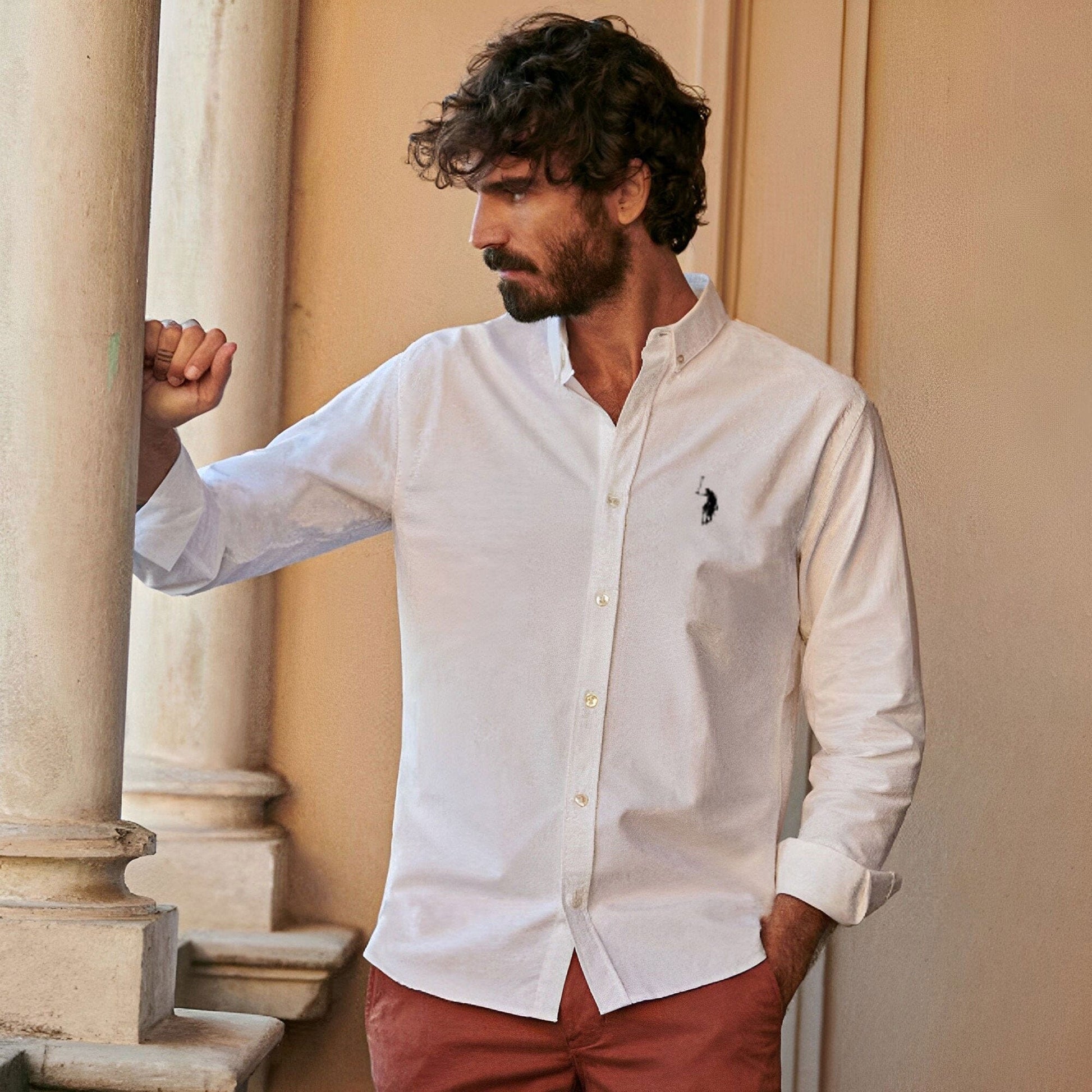 Polo Republica Men's Essentials Knitted Casual Shirt Men's Casual Shirt Polo Republica White S 