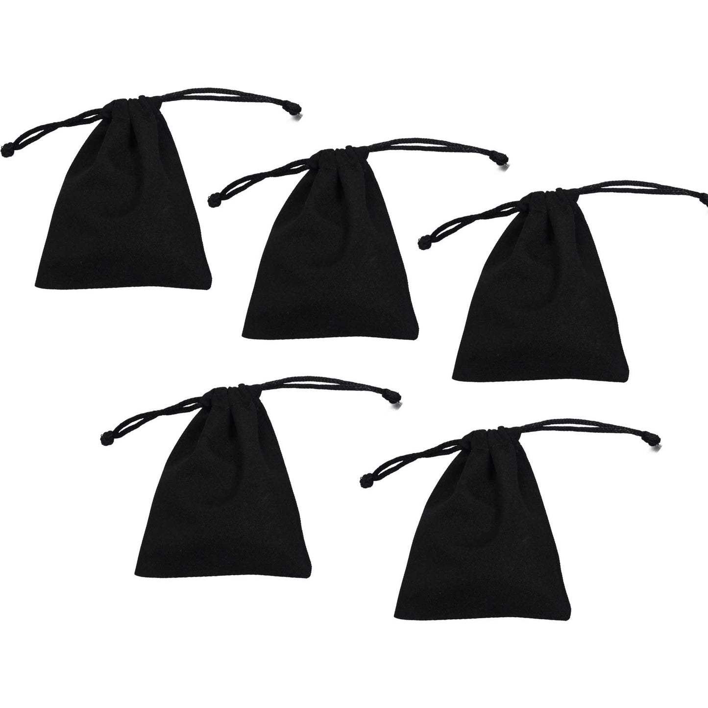 Pack of Five Compact, Versatile & Eco-Friendly Drawstring Pouches. Made-with-waste Gift Bag Polo Republica Black 
