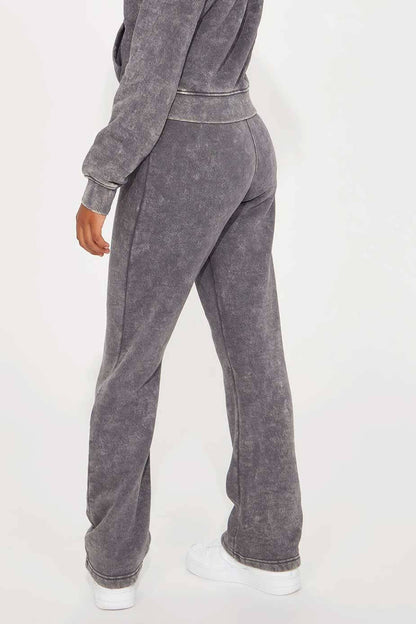 NK Girl's Good Vibes Only Acid Wash Fleece Trouser