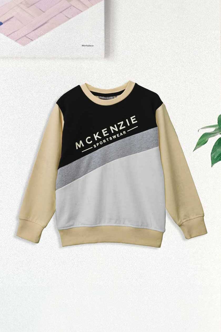 Mckenzie Kid's Logo Printed Fleece Sweat Shirt