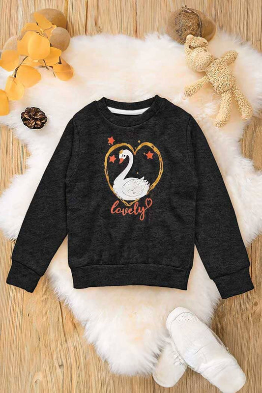 Lyallpur Girl's Flamingos Lovely Printed Sweat Shirt