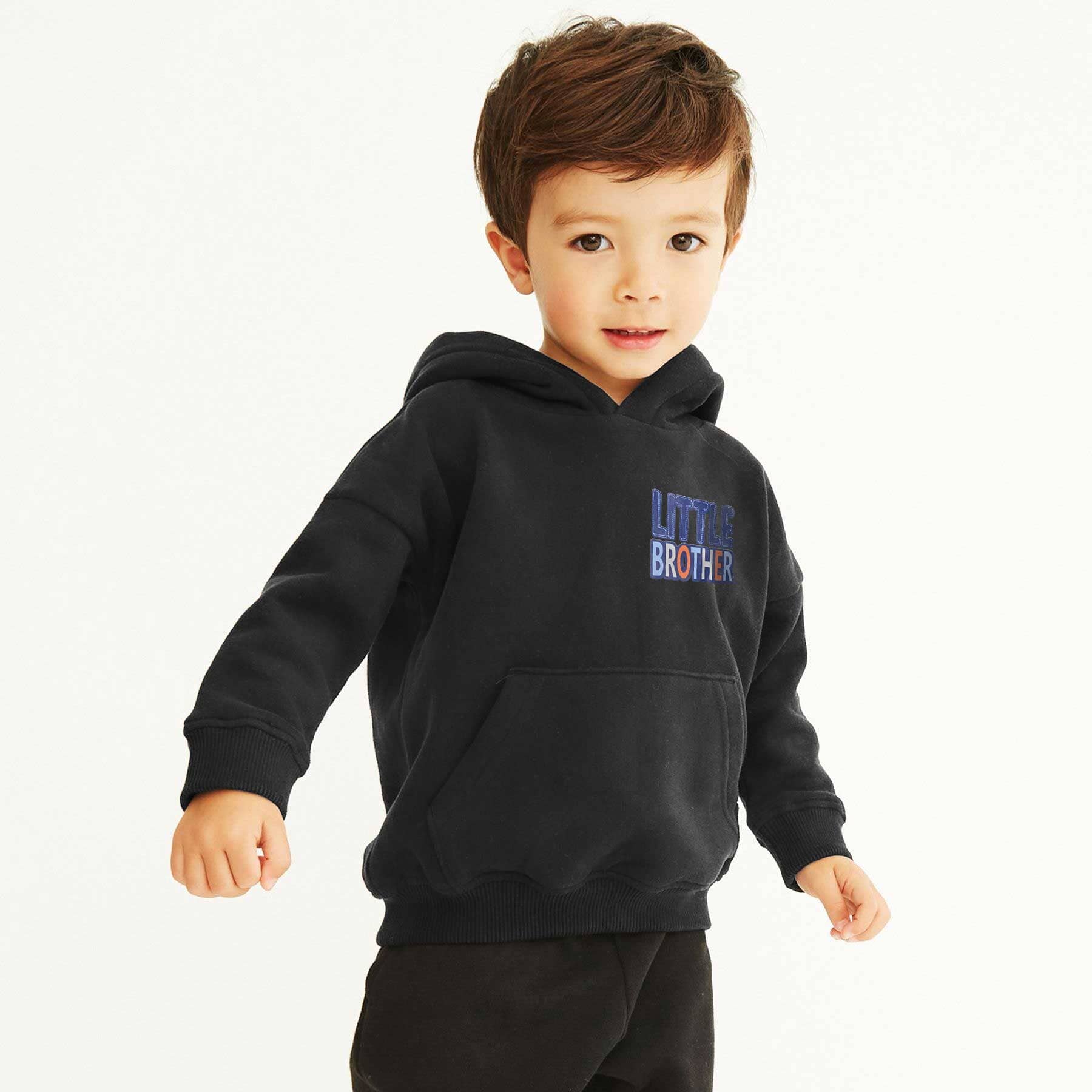 Rabbit Skins Boy's Little Brother Printed Pullover Hoodie Boy's Pullover Hoodie SNR Black XS (8-9 Years) 